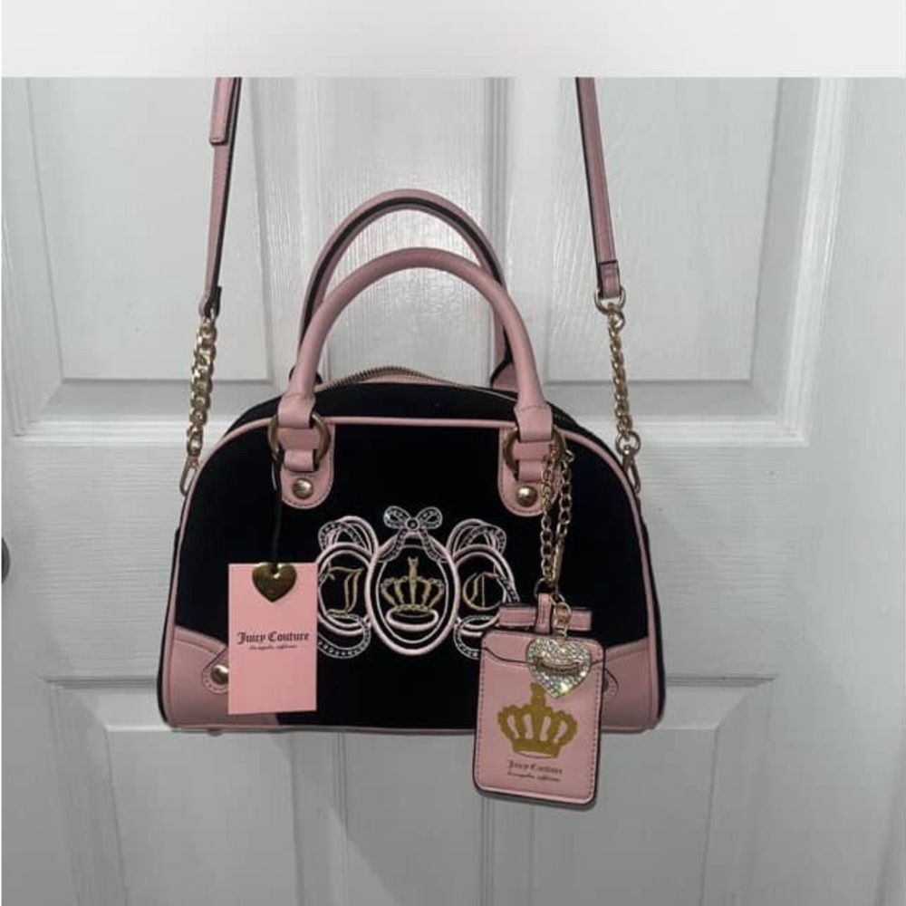 Juicy Couture Black and Pink Satchel